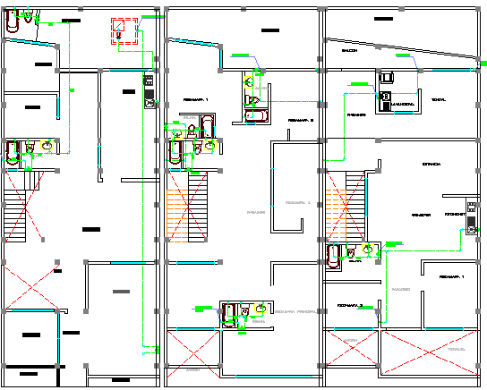 Single Family House Design and Structure Details dwg file