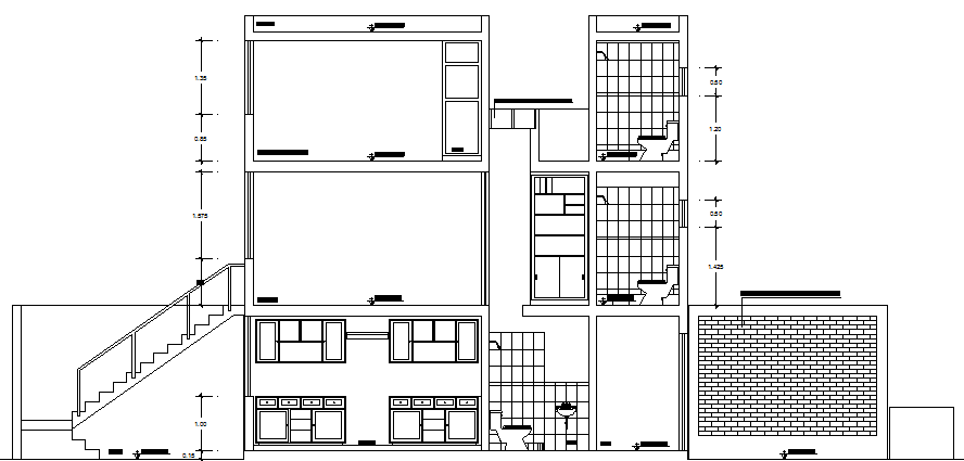 Single Family House Plan and Elevation Details dwg file