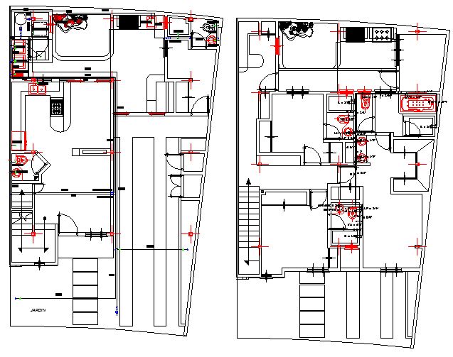 Single Family House Plan and Elevation dwg file