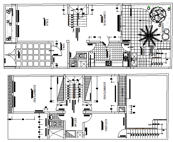 Single Family House Plan and Structure Details dwg file