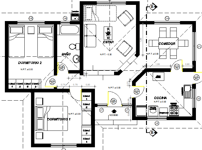 Single Family and Multi Flooring House Section Plan dwg file