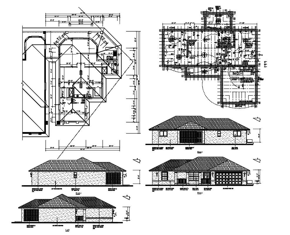 Single Floor House Design DWG Fille