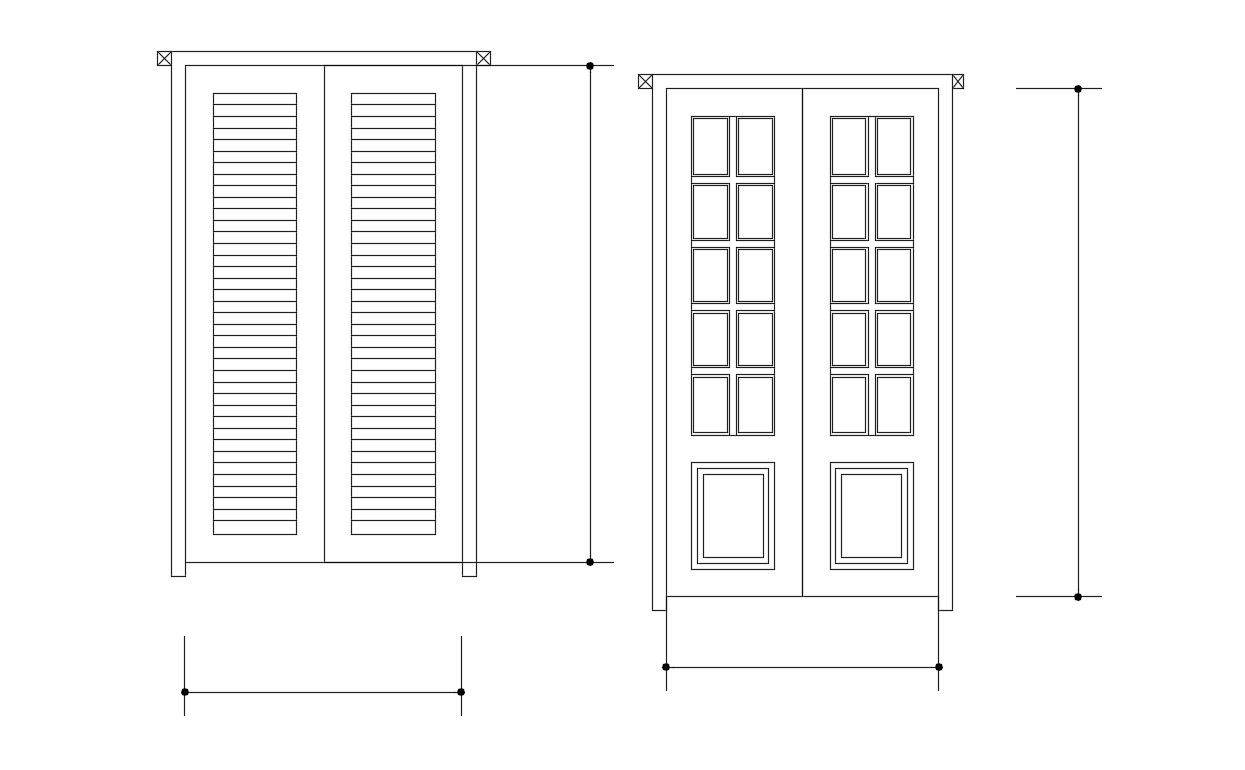 Single Front Door Designs CAD File Free Download