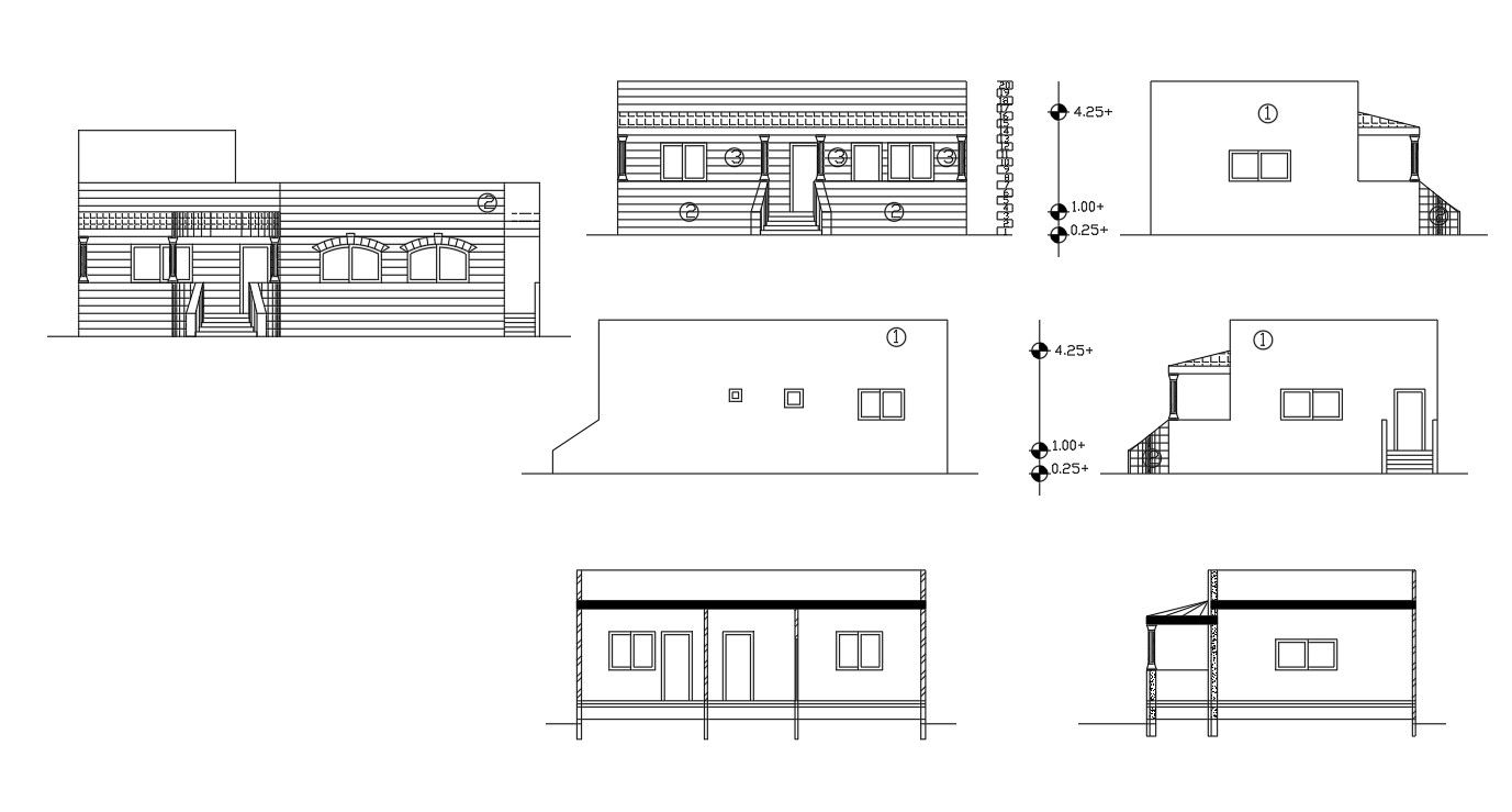 Single Level House Building Design AutoCAD Drawing