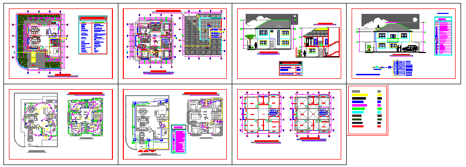 Single One Family housing design drawing