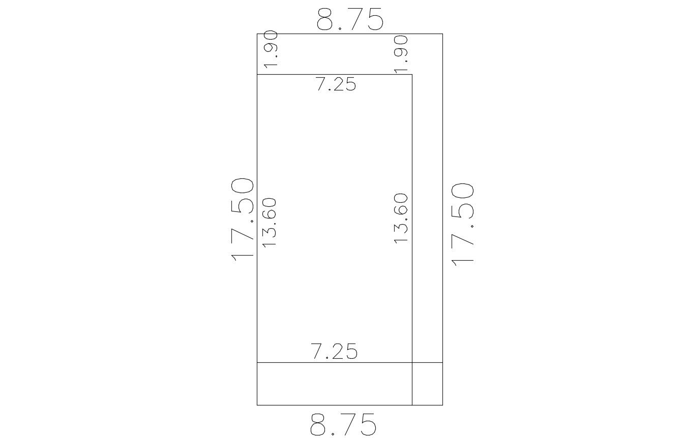 Single Plot With Margin Dimension Design AutoCAD
