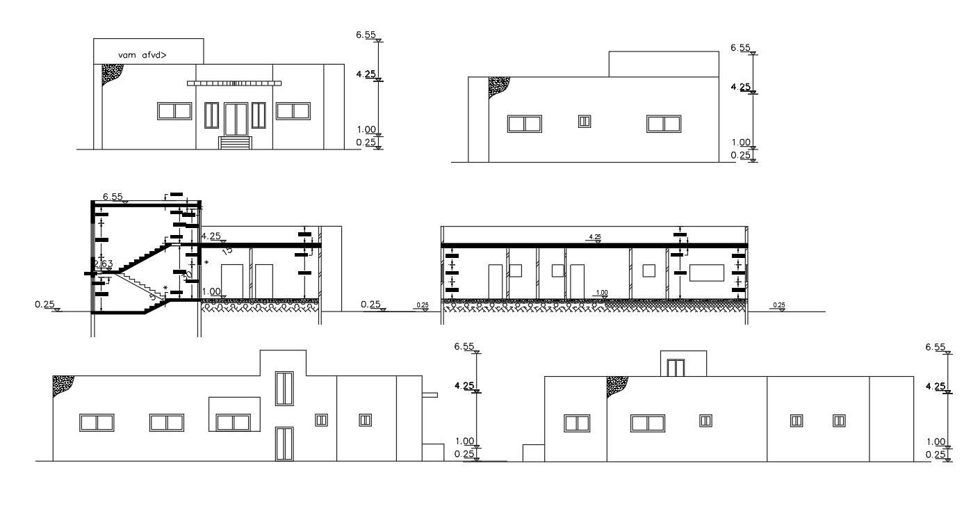 Single Storey House Building Design CAD Drawing