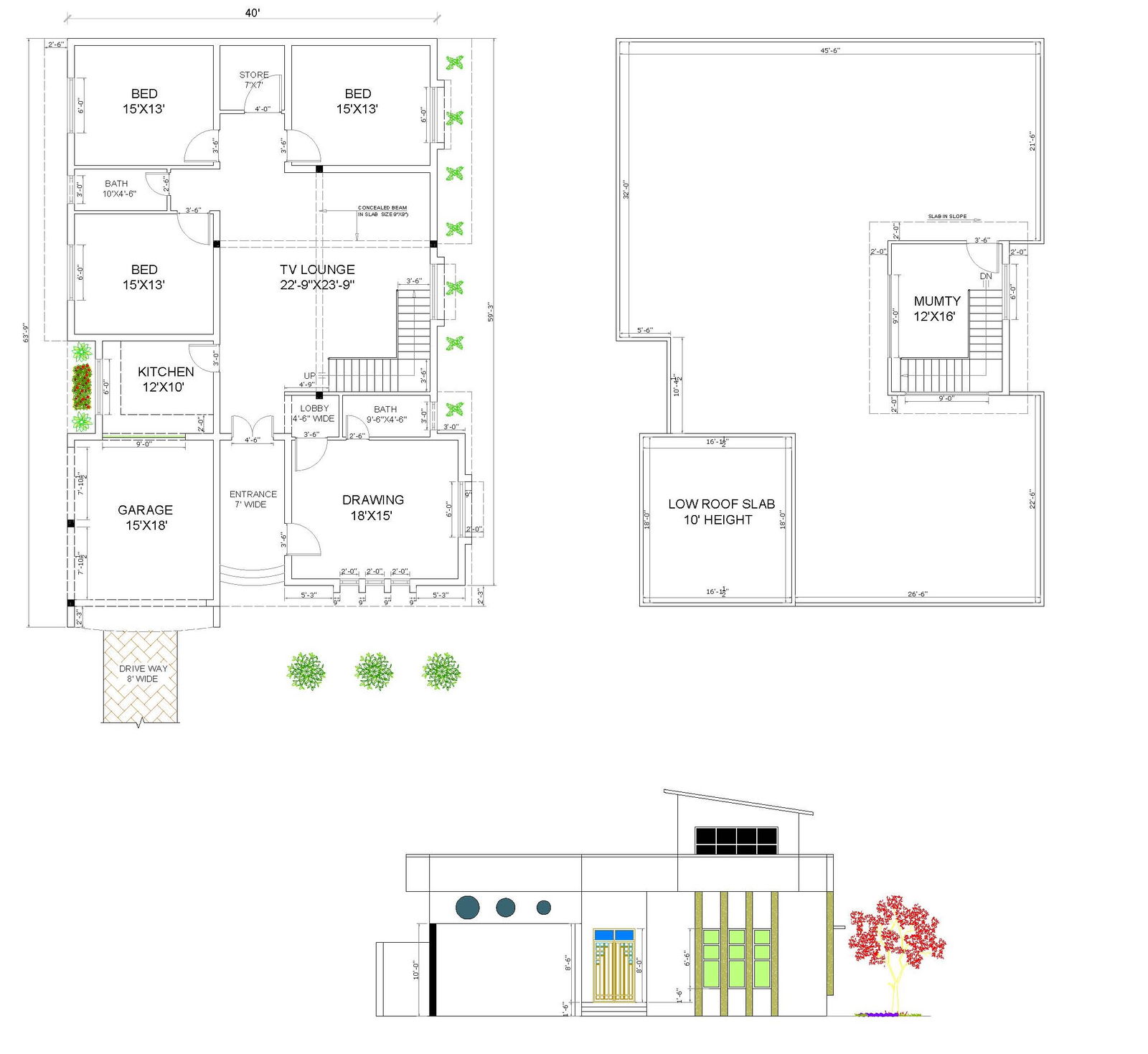 Single Story Plan 75' x 45'