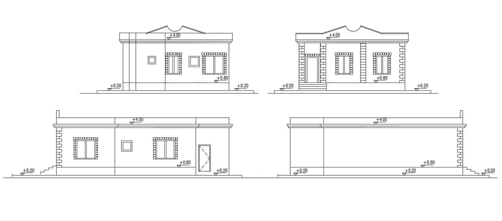 Single Story Small House Elevation Design 