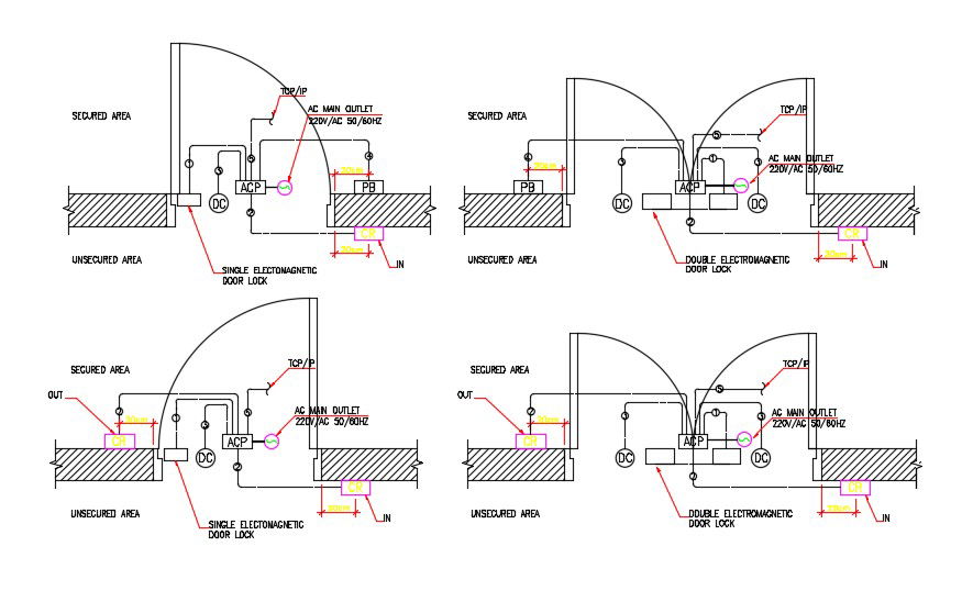 Single and Double Door Plan AutoCAD Drawing Free Download