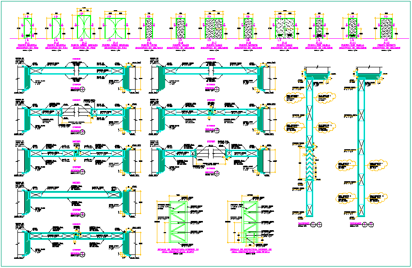 Single and double door with exterior and interior view