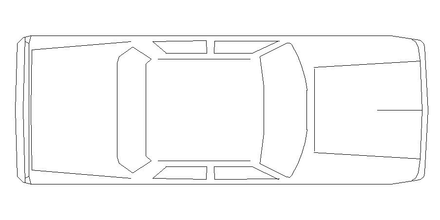 Single car roof view elevation cad block details dwg file