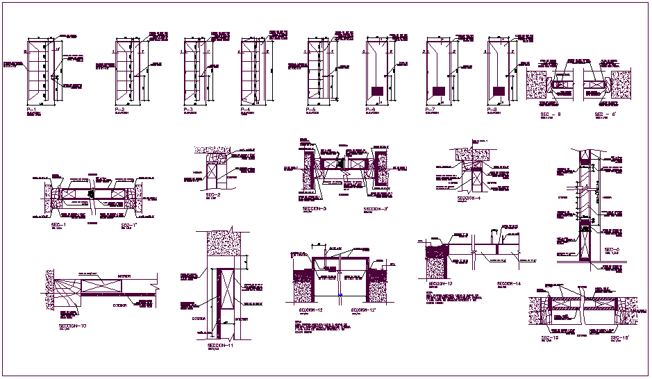 Single door design with sectional view