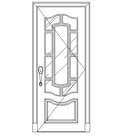 Single door elevation design dwg file