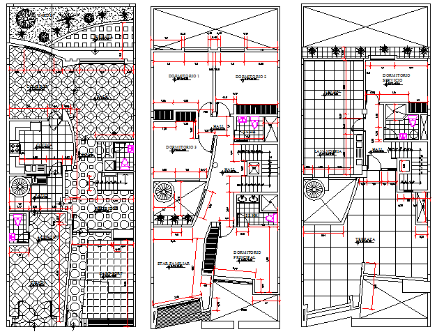Single family bungalow floor plan architecture layout dwg file