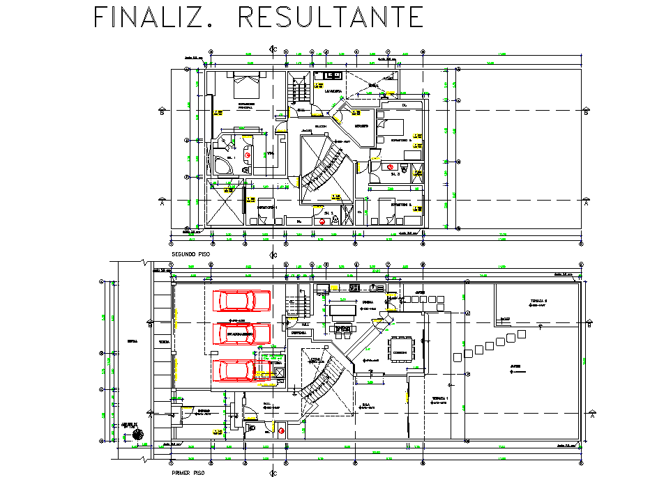 Single family home planning detail dwg file