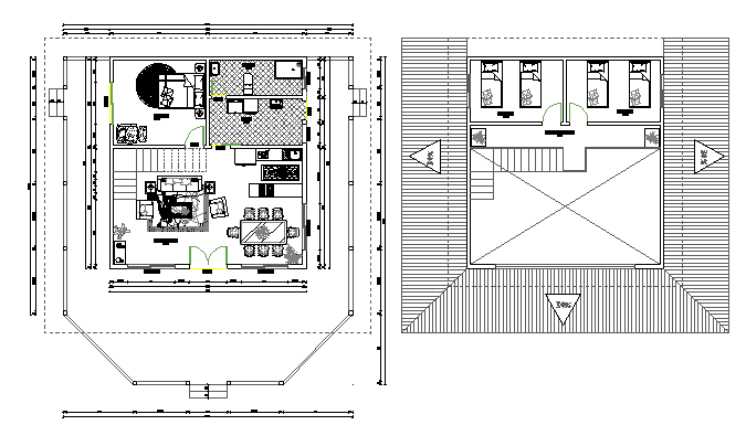 Single family house architecture layout plan details dwg file