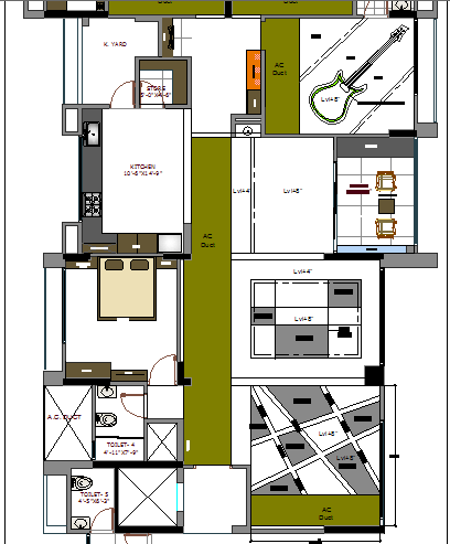 Single family house architecture layout plan details dwg file