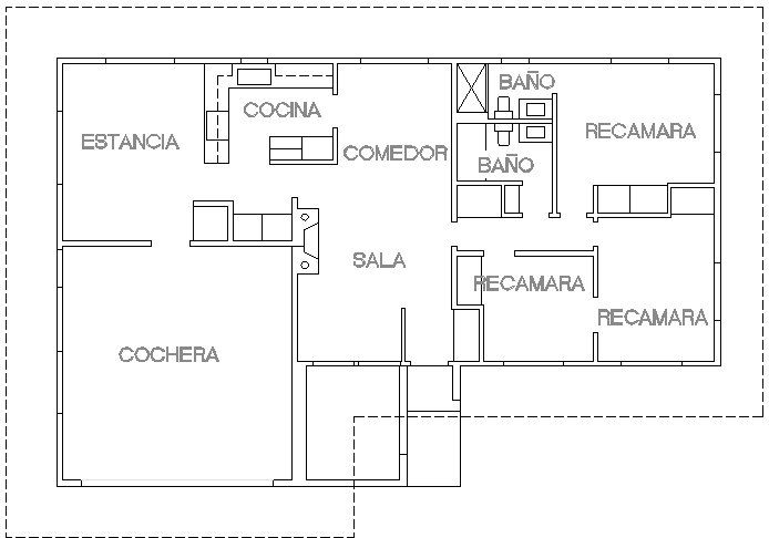 Single family house architecture layout plan details dwg file