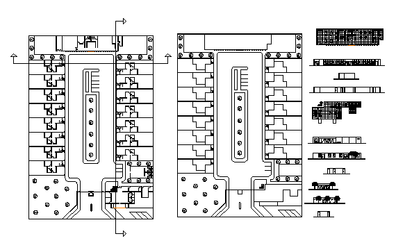 Single family house architecture project details dwg file