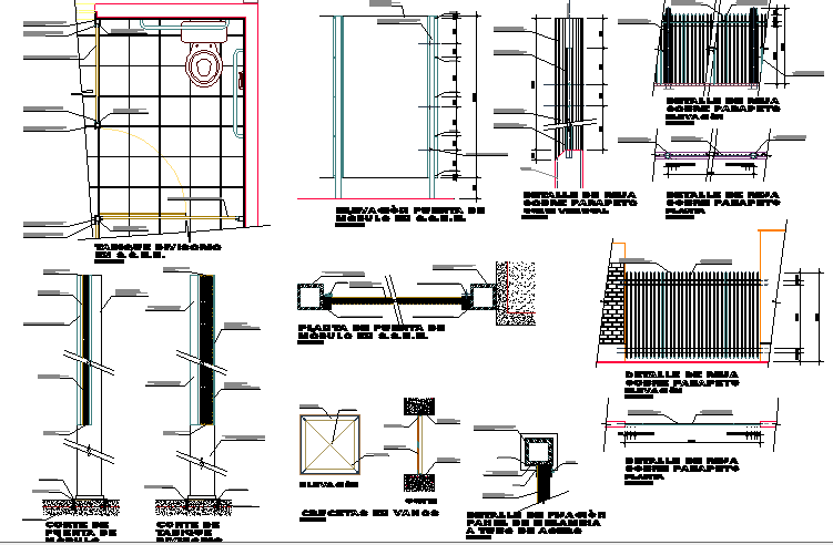Single family house architecture project details dwg file