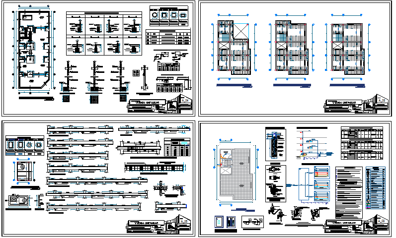 Single family house architecture project dwg file