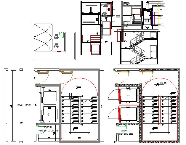 Single family house architecture project dwg file