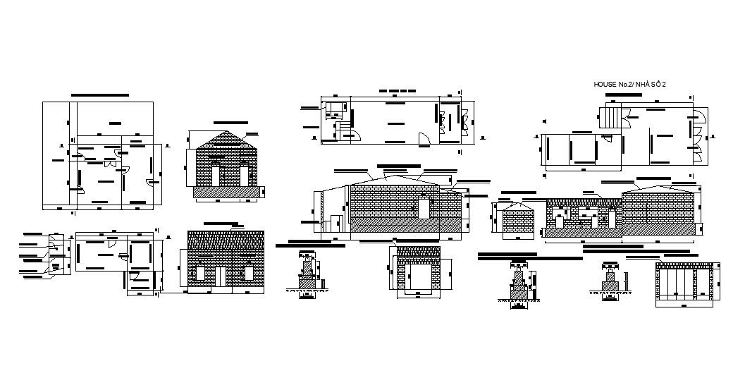 Single family house detailed architecture project dwg file