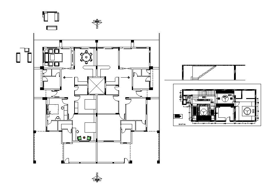 Single family house finished floor plan and auto-cad details dwg file