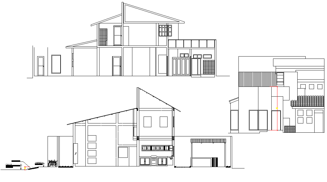 Single family house section autocad file