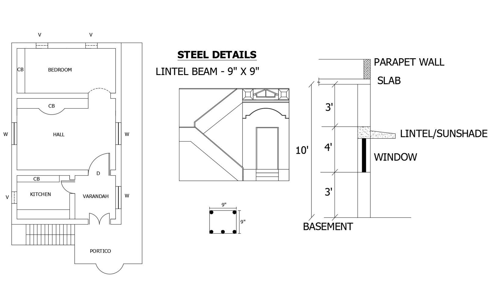 Single Family House Plan In AutoCAD File