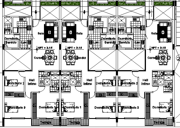 Single family housing apartment architecture layout dwg file