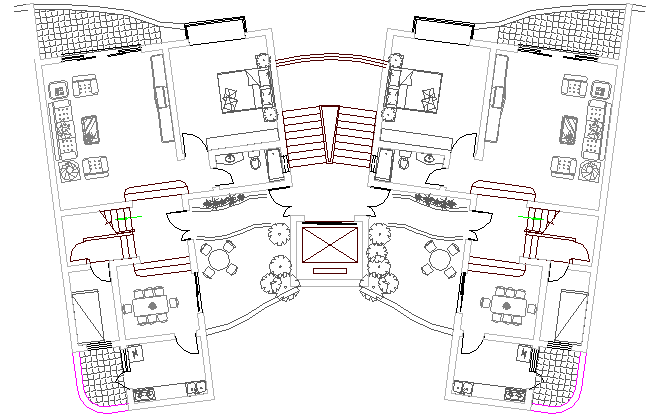 Single family housing apartment architecture layout dwg file