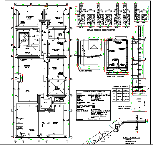 Single family housing architecture project dwg file