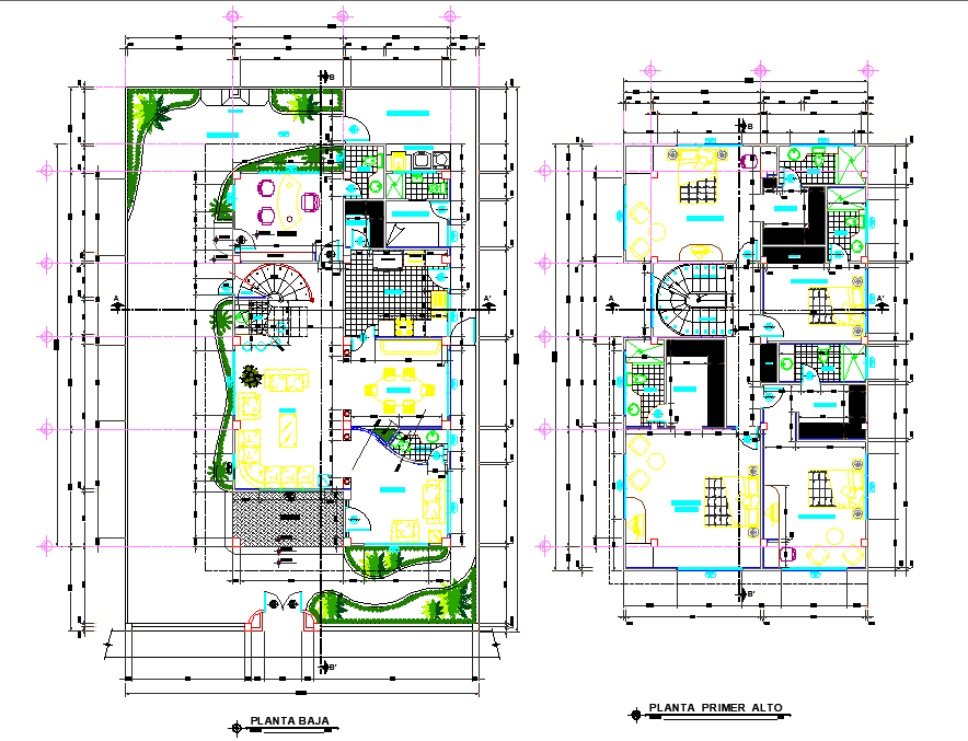 Single family project house plan autocad file