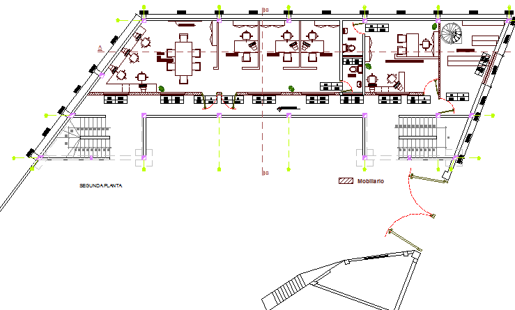 Single flooring office architecture layout plan details dwg file