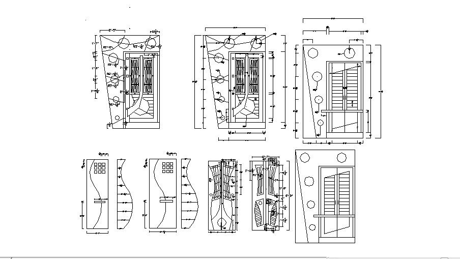 Single wardrobe elevation and auto-cad details dwg file