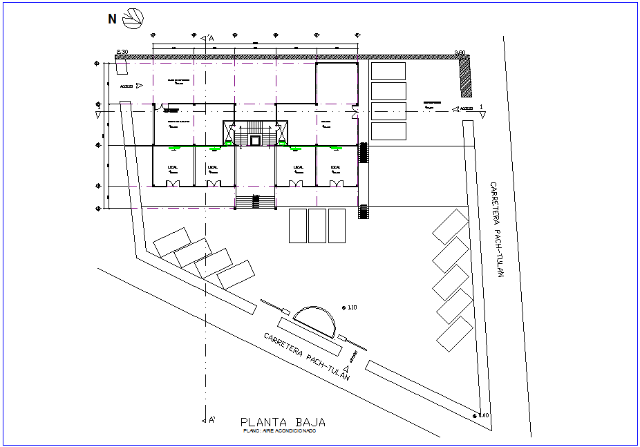 Single water line view of air condition line of office premises for low plan dwg file