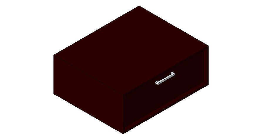 Single wooden drawer 3d block cad drawing details dwg file