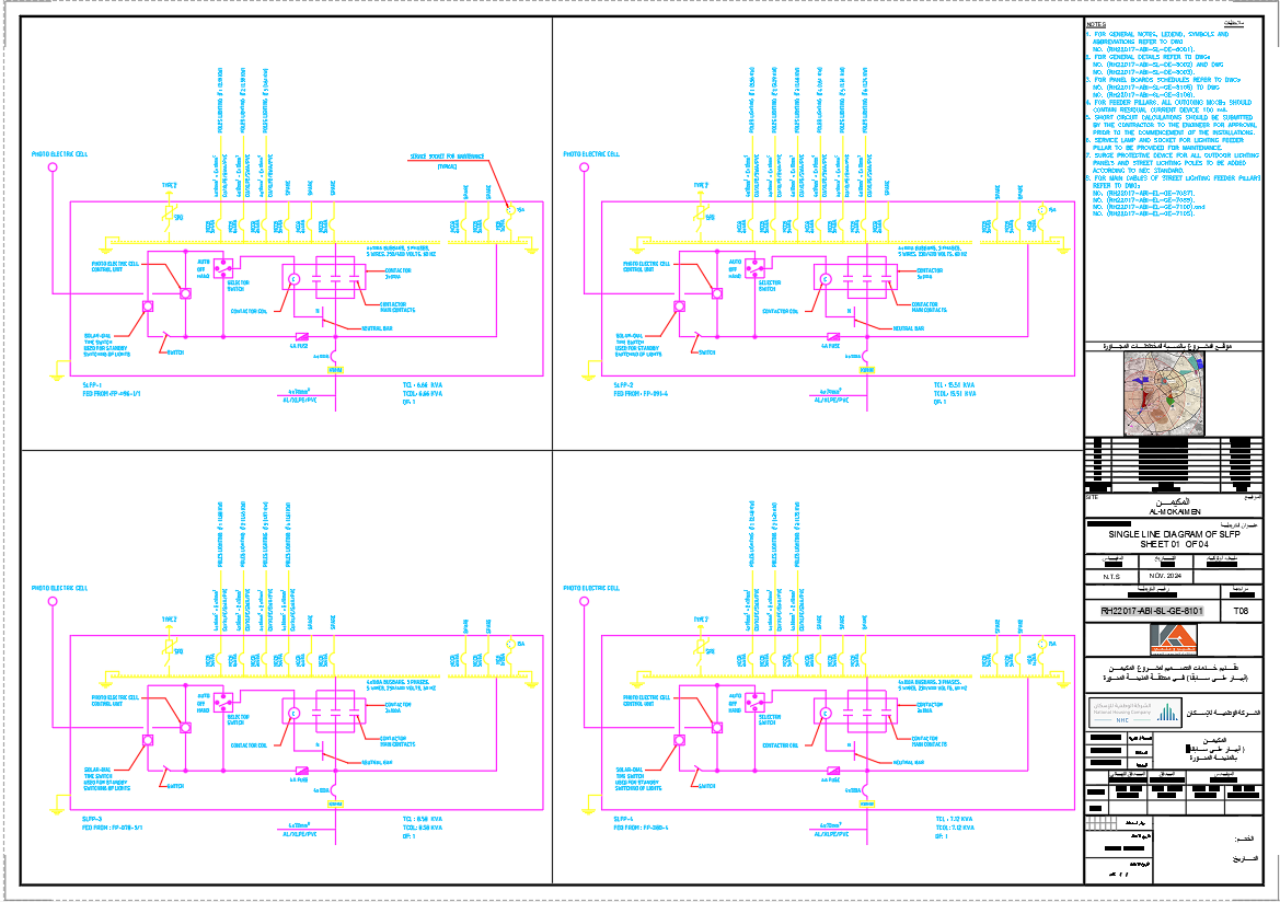 Single Line Diagram of SLFP in DWG File