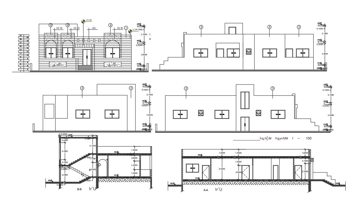 Single Storey Residence House Building Design CAD Drawing