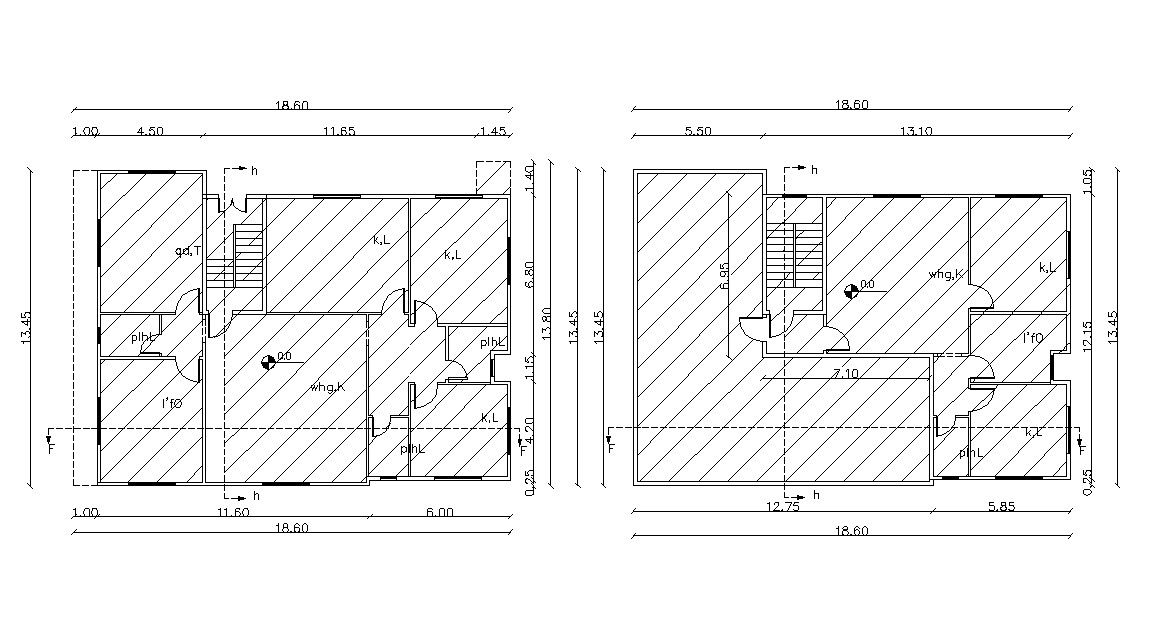 Single Unit Plan Of Residential Flat Design AutoCAD Drawing