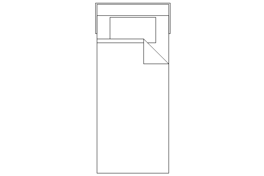 2D Single Bed Design DWG File for AutoCAD Projects
