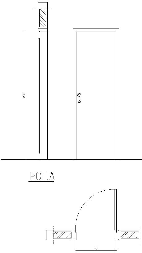 Single door section with detailing