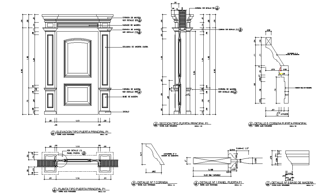 Single faced panel Door elevation details stated in this AutoCAD file. Download the AutoCAD file.