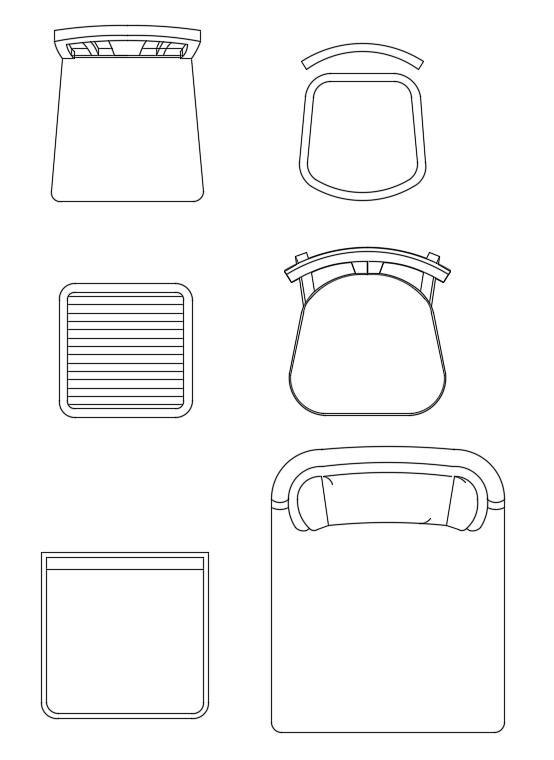 Single Seated Office Chair Furniture Plan in 2D AutoCAD Drawing