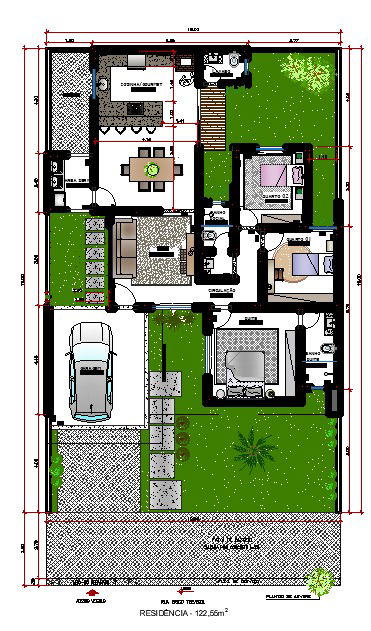 Single storey Ground floor 3bhk house plan is given in this AutoCAD DWG drawing file.Download Autocad DWG Drawing File.