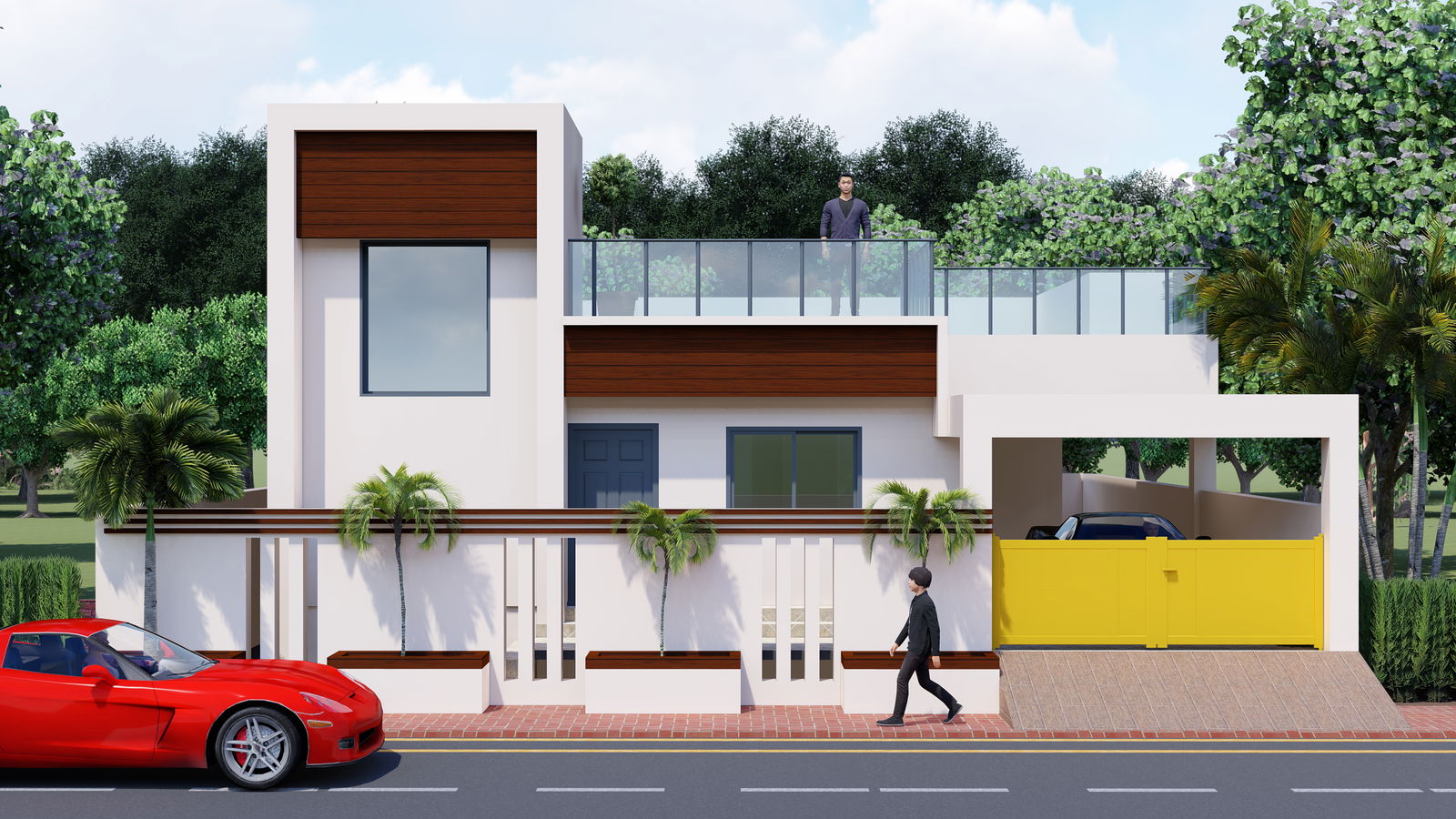 Single story 3d Home elevation design Revit drawing file is available here.Download now.