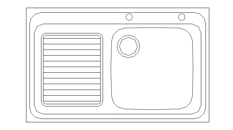 Sink design in detail AutoCAD drawing, dwg file, CAD file