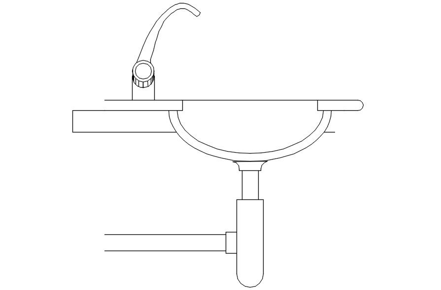 Sink side elevation details cad blocks in AutoCAD, dwg file.